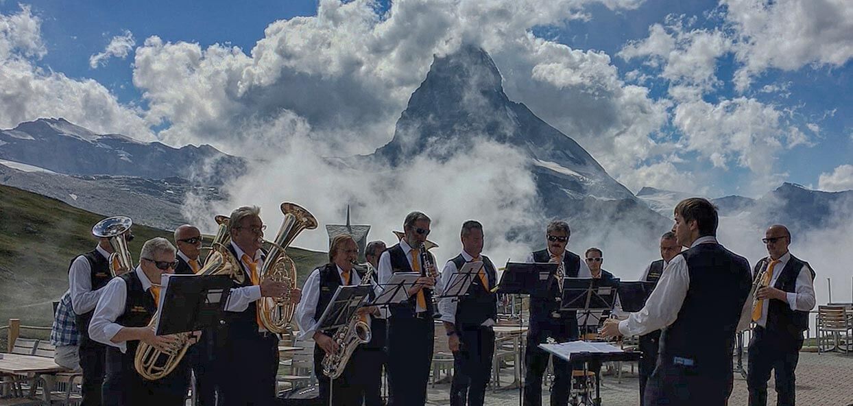 Die Nikolaitaler Blaskapelle auf dem Gornergrat